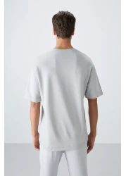 Tommy Life Stone Cotton Thick Soft Textured Oversize Fit Printed Men's T-Shirt - 88326