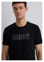 Mavi Logo Printed Black T-Shirt Slim Fit / Slim Fit 065781-900