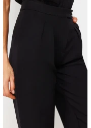  Collection بنطال أسود عالي الخصر بأرجل واسعة - TWOAW22PL0066