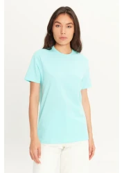 AC&Co / Altınyıldız Classics Men's TurquoiseSlimFit Crew Neck 100% CottonBasicT-shirt