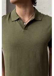 HYMAN تي شيرت تريكو بياقة بولو قطنية كبيرة الحجم للرجال