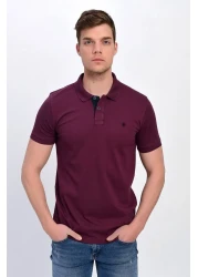 Dynamo Men's Plum Polo Collar Lycra T-shirt