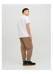 Jack & Jones Crew Neck Logo Printed T-Shirt-Corplogo White