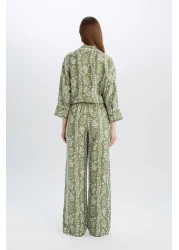 Defacto Comfortable Palazzo Trousers Wide Leg Wide Loose Leg Patterned High Waist C4042Ax25Sp