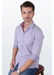 Etikmen Men's Shirt - Lilac, Dobby Pattern, Slimfit, Gift Box