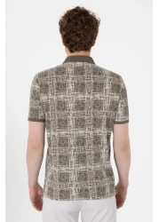 U.S. Polo Assn. تي شيرت رجالي بقصة عادية وياقة بولو منقوشة من فرو المنك 50299641-vr052