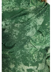  Modest Green Patterned Double Breasted Detailed Woven Dress with Collar TCTSS23EB00225