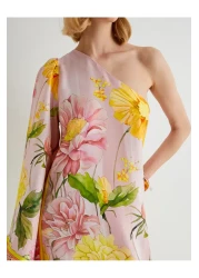 Koton One Shoulder Floral Viscose Dress - X Tuba Unusal Slit