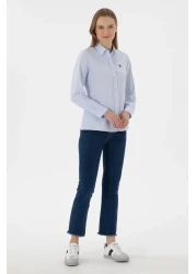 U.S. Polo Assn. Women's Light Blue Long Sleeve Basic Shirt 50307726 -Vr003