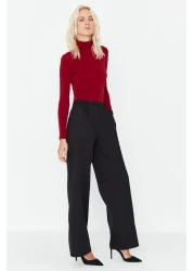  Collection بنطال أسود مطوي بأرجل واسعة - TWOAW22PL0475