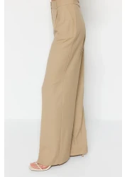  Collection Khaki Color Wide-Leg Woven Trousers - Iron-On Trace, Twoss23Pl00326