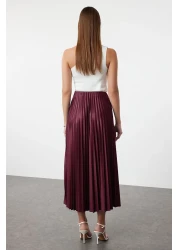  Collection Plum Pleated Maxi Skirt Twoss24Et00041