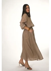 ABBRA Women's Sheer Pocket Shirt Skirt Set