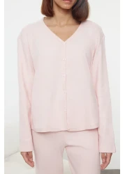  Collection Soft Corded Pajama Set - Pink Brushed Cardigan Thmaw25pt00074