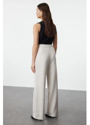  Collection بنطال منسوج باللون البيج بأرجل واسعة - TWOAW22PL0139