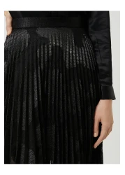 Koton Melis Ağazat X - Jacquard Pleated Midi Skirt