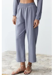  Collection طقم بلوزة وبنطلون رمادي منسوج - أزرار، TWOSS24AU00108