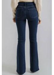 Pubi Spanish High Waist Colorfast Blue Snow Wash Jeans Recovery Jeans