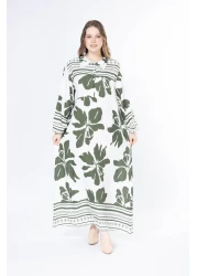 mervemoda Women's long plus size woven viscose dress