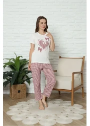 HUBEN طقم بيجامة قطنية نسائية