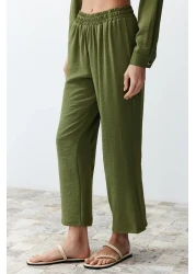  Collection Khaki Buttoned Woven Blouse and Trousers Set - Twoss24Au00108