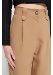  Collection Mink Carrot High Waist Polyviscose Woven Fabric Pants Twoss22Pl0280