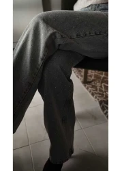 MADAMMERY Shiny Stone Palazzo Light Blue Jean Equivalent