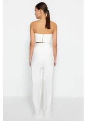  Collection Woven Ecru Corset Trousers - TPRSS23PL00033