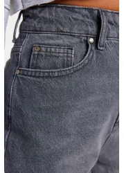  Collection جينز أمي رمادي عالي الخصر TWOAW24JE00076