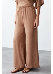  Collection Camel Color V-Neck Blouse and Trousers Set - Twoss24Au00096