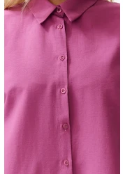  Collection قميص شاطئ منسوج باللون البرقوق TBESS22GO0664