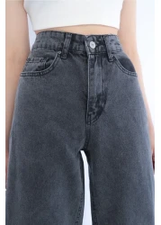 Trn JNS Maxi Loose Smoked Super High Waist 90's Wide Leg Comfort Lycra Palazzo Jeans