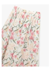 Koton تنورة زهرية واسعة الخصر بتفاصيل كومة عالية