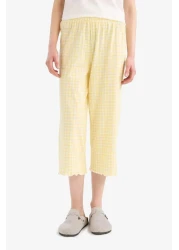 Defacto Pajama Sets Short Sleeve Top Flexible Waisted Long Bottom-Fall in Love F1595Ax25Sm