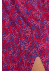  Collection Fuchsia Floral Print A-line Double-breasted Collar Midi Woven Dress TWOSS24EL00913