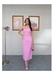 ESRAHELVACI فستان بفتحة رقبة رسن