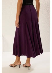  Collection تنورة طويلة محبوكة مرنة من Godeli مع تفاصيل خياطة البرقوق TWOAW25ET00156