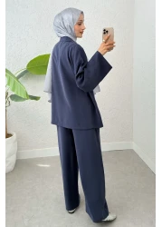 Salih Çelebi Jacket Collar Double Combination 2301 - Dark Blue