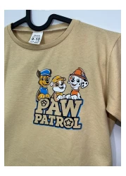 miniktavşanlarkids Paw Patrol Boy's Suit with Shorts Beige 2-10 Years