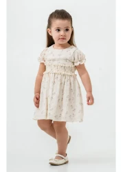 Titimixkids فستان بناتي من الموسلين القطني 100% مبطن بنقشة الزهور
