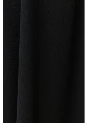  Collection Black A-Line Texture Maxi Dress - Adjustable Strap, Wrap Detail TWOSS24EL00060