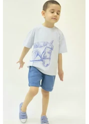 BALKABAĞI At Indigo Muslin Cotton Summer Kids Set