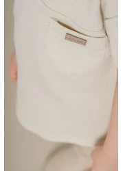 bombe Baby Kids Beige Cotton Shorts 2-Piece Comfortable Set Trend Fashion Bottom Top Set