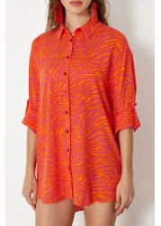  Collection Abstract Pattern Woven Beach Shirt Tbess24Go00027