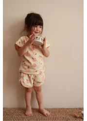 Oh La La Koala For Little Ones Peach Print Camisole Bottom Top Set