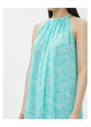 Koton فستان الأزهار ميدي طول الرسن الرقبة