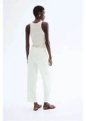 H&M Linen-blend Drawstring Trousers