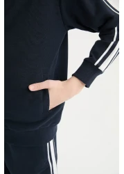 Defacto طقم مكون من قطعتين للأولاد - سترة بومبر بسحاب وياقة جامعية وسروال رياضي مطاطي D9854a825sp