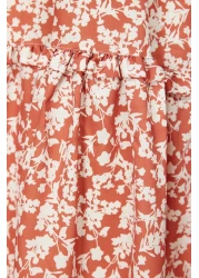  Modest Cıvaci Half Placket Impact Tip Frilly Lined Tile Dress Tctss21El3353