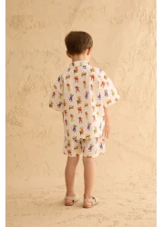 Fahhar Kids بدلة قميص زجزاج زوو إكرو